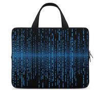 Laptop Case Sleeve Shockproof Computer Carrying Bag The Blue Binary Matrix Laptop Bag Tote Lightweight Notebook Case Cover Traveling Briefcase Handle Bags for Travel Business 13inch, The Blue Binary