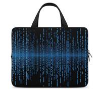 Laptop Case Sleeve Shockproof Computer Carrying Bag The Blue Binary Matrix Laptop Bag Tote Lightweight Notebook Case Cover Traveling Briefcase Handle Bags for Travel Business 17inch