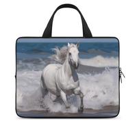 Laptop Case Sleeve Shockproof Computer Carrying Bag White Horse Running on The Sea Notebook Case Cover Laptop Bag Water Resistant Computer Cases Tablet Briefcase for Travel Business 13 Inch