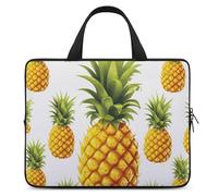 Laptop Case Sleeve Shockproof Computer Carrying Bag Yellow Pineapple on White Background Illustration Notebook Case Cover Laptop Bag Water Resistant Computer Cases Tablet Briefcase for Travel Business