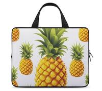 Laptop Case Sleeve Shockproof Computer Carrying Bag Yellow Pineapple on White Background Illustration Notebook Case Cover Laptop Bag Water Resistant Computer Cases Tablet Briefcase for Travel Business