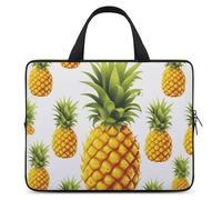 Laptop Case Sleeve Shockproof Computer Carrying Bag Yellow Pineapple on White Background Illustration Notebook Case Cover Laptop Bag Water Resistant Computer Cases Tablet Briefcase for Travel Business