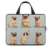 Laptop Case Sleeve Shockproof Computer Carrying Bag Yoga Pug Notebook Case Cover Laptop Bag Water Resistant Computer Cases Tablet Briefcase for Travel Business 15 Inch