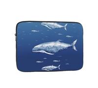 Laptop Case Sleeve Small Blue Whale Swimming Laptop Bag Computer Carrying Case 10 Inch Notebook Protective Sleeve Cover