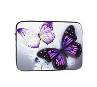 Laptop Case Sleeve White Purple Butterflies Laptop Bag Computer Carrying Case 13 Inch Notebook Cover