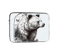 Laptop Case Sleeve Wildlife Hand Drawn Bear Animal Laptop Bag Computer Carrying Case 17 Inch Computer Protective Notebook Cover