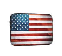 Laptop Case Vintage American USA Flag Laptop Sleeve Shockproof Protective Notebook Case with Zipper Briefcase Carrying
