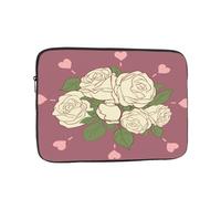 Laptop Case White Rose of Love Laptop Sleeve Shockproof Protective Notebook Case with Zipper Briefcase Carrying 13 Inch