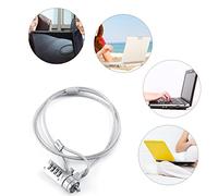 Laptop Combination Security Cable Chain Theft Deterrent 4 Digit Resettable Password for Notebook PC Desktop Docking Station Superior Strength Lockhead Plated Steel Alloy Body Easy to Install