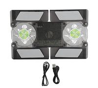 Laptop Cooler Pad Dual Fan Light - Emitting Notebook Stand, Foldable Cooling Pad with Stereo Speaker, Blue LED Fans for 12-17 Inch Laptops, DR - 2009A