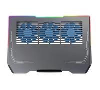 laptop cooler stand Notebook Air-cooled Cooling Pad with RGB Colorful Light 3 Fans Cooling Radiator Bracket Suit for 12.1-17.3 Inch Laptop aptop cooling tray(Ice Demon-Gray)