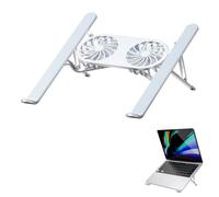 Laptop Cooling Base, Foldable Laptop Stand, Laptop Cooling System Stand with 2 Silent Fan, Adjustable Height, LED Lights, for 10 - 15.6 Inch Laptops