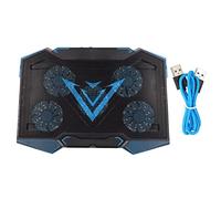 Laptop Cooling Pad 5 Cooling Fans Strong Deep Heat Dissipation Quiet Laptop Cooler Adjustable Stand Dual USB Ports High Stability for Gaming Office Home Use PVC Iron Net