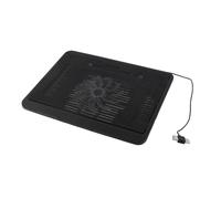 Laptop Cooling Pad Big Fan Stand with Ergonomic USB Hub (Black) | Super quiet big fan cooling pad for 14 inch or below notebook with ergonomic stand prevents laptop from falling off