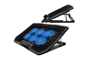 Laptop Cooling Pad: Laptop Cooler with 6 Cooling Fan Ultra Quiet 1400RPM Fast Cooling | Reg Height Laptop Stand