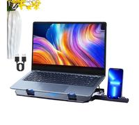 Laptop Cooling Pad - Non-slip Notebook Riser, Built-in Fan Cooling Stand, Long Lasting | Desk Work Support for Meetings Travel Office Bedroom Heat Dissipation Ergonomic Computer Accesso