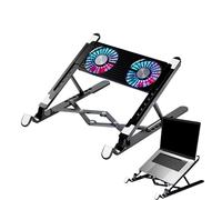 Laptop Cooling Pad - Notebook Fan Stand, Fast Cooling System, Height Adjustable Design, Slim Portable Build, Quiet Airflow Operations | Computer Heat Protector for Office Desks Home Study gamings