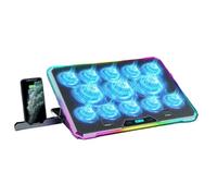 Laptop Cooling Pad Platform with 13 Cooling Fans, Supports 14-21 Inch Laptops, Ergonomic 8 Height Adjustable Stand