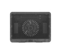 Laptop Cooling Pad with 14cm Silent Fan, Blue LED, Dual USB Hub, Adjustable Stand, Slim Portable Desk or Bed Cooler