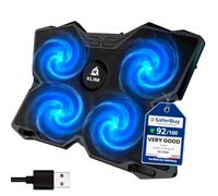 Laptop Cooling Pad with 4 Fans at 1200 RPM - USB Stand for PC and Consoles | Rear Legs Give Adjustable Incline, Frontal Pegs Keep Devices Locked in Place, Over 500,000 Units Sold, Blue