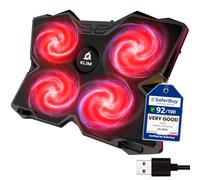Laptop Cooling Pad with 4 Fans at 1200 RPM - USB Stand for PC and Consoles | Rear Legs Give Adjustable Incline, Frontal Pegs Keep Devices Locked in Place, Over 500,000 Units Sold, Red