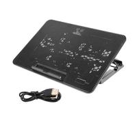 Laptop Cooling Pad with 6 LED Fans Quiet Design USB Powered Fast Cooling Stand for Office Home Use Plastic Black Compatible with 15.6 Inch Laptops and Below