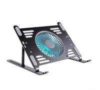 Laptop Cooling Pad with Quiet Fans, 8-Way Height Adjustable Ergonomic Stand, Suitable for Laptops from 12 to 17 Inches, Family-Friendly for Gaming, Work and Online Teaching (Black)