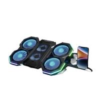 Laptop Cooling Pads laptop cooler stand 17Inch Gaming Laptop Cooler Six Fan Adjustable Wind Speed Height RGB Backlight USB Port Laptop Cooling Pad Notebook Laptop Stand(RGB)