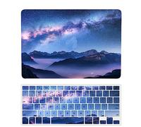 Laptop Cover Case Compatible with MacBook Pro 13 inch Model A1502 A1425 with Retina Display Released in 2015 2014 2013 2012, 3D Painted Protective Hard Shell Case & Keyboard Cover, Mountain Stars