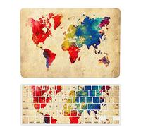 Laptop Cover Case Compatible with New MacBook Pro 15 inch with Touch Bar and Touch ID Model A1990 A1707 Released in 2019 2018 2017 2016, Protective Hard Shell Case & Keyboard Cover, Map