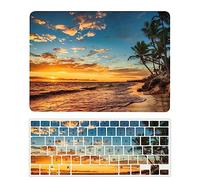 Laptop Cover Compatible with New MacBook Air 13 inch with Retina Display Touch ID Model M1 A2337 A2179 A1932 Released in 2020 2019 2018, Protective Hard Shell Case & Keyboard Cover, Beach