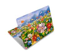 Laptop Decal Sticker Skin Cover, 11.6”12" 13" 13.3" 14" 15" 15.4" 15.6 inch Laptop Netbook Vinyl Skin Sticker Cover Art Notebook PC Reusable Protector (2 Wrist Pad Included), Colorful Flower