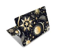 Laptop Decal Sticker Skin Cover, 12" 13.1" 13.3" 14" 15" 15.4" 15.6" Laptop Netbook Vinyl Art Skin Sticker Cover Notebook PC Protector (2 Wrist Pad Included), Removable Reusable, Stars and Moon