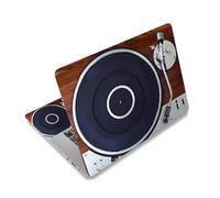 Laptop Decal Sticker Skin Cover, 12" 13.1" 13.3" 14" 15" 15.4" 15.6" Laptop Netbook Vinyl Skin Sticker Cover Art Notebook Protector (2 Wrist Pad Included), Removable Reusable, Retro Music Player