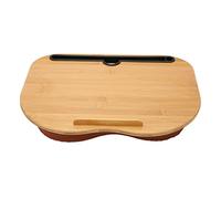Laptop Desk, Foldable Bed Table Bamboo Top Lap Desk with Anti Slip Strip and Cushioned Base Fits Up to 15.6 Inch Laptop for Working, Writing and Studying
