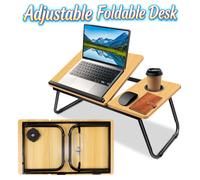 Laptop Desk, Laptop Bed Table with Foldable Legs & Cup Slot, Reading Holder Notebook Stand Breakfast Bed Tray Book Holder for Sofa, Bed