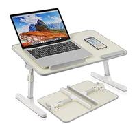 Laptop Desk Table, Height Adjustable Bed Table with 4 Adjustable Angles, Laptop Stand for Working Reading Eating, Foldable Laptop Table for Sofa/Bed/Floor Use, Fits up to 17'' Laptop