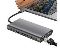 Laptop Dock,Card Reader Connector - Multiport Adapter Card Reader,for Network Phone PC Devices Desktop Workplace Home Travel