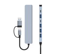 Laptop Dock - USB C Hub, Portable Docking Station | 8 in 1 USB C Docking Station with Stable Hubs, Laptop USB C Dock Solution for High Speed Data Transfer Cameras Card Readers Keyboards Printers