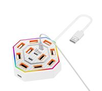 Laptop Docking Station,13-Port Docking Station for Computer - Overload Protection RGB Electronics Accessories for Working Library School Home Dorm Apartment