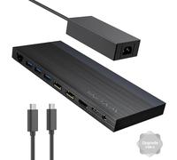 Laptop Docking Station, Docking Station 3 Monitors with 2* DP+HDMI, 130W PD Charger, 2*USB-C 10Gb, 4* USB-A 5Gb, Audio, Gigabit Ethernet, TF/SD for Lenovo/HP, Windows System Computer