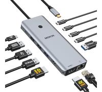 Laptop Docking Station Dual Monitor, USB C Hub with 2 HDMI, RJ45 Ethernet, 5 Gbps USB C/A, 100W PD for Dell/HP/Lenovo - MOKiN