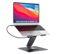 Laptop Docking Station for MacBook Pro/Air/Dell/HP/Surface HC 11-in-1 USB C Hub 360°Rotatable Laptop Stand with USB Hub 4K HDMI USB 3.0 PD100W 3.5mm Audio Jack RJ 45 TF/SD Reader Universal Laptop Dock