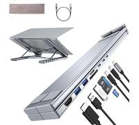 Laptop Docking Station Stand, 8 in 1 USB C Hub HDMI Portable Laptop Stand with USB Ports, USB C Multiport Adapter USBC Dock Station Computer Holder for MacBook Pro/Air, Dell, HP, Lenovo, ASUS