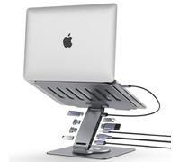 Laptop Docking Station Stand Dual Display 4K HDMI USB3.0 3.5mm Audio Jack 8 in 1 360° Swivel for Laptop Computer Computer with