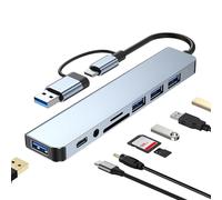 Laptop Docking Station - USB C Hub for Computer, Laptop Docking Station |. 8 in 1 USB C Docking Station with Dual Ports |. Stable and Multifunctional USB C Dock for Computer USB C Hub Reader