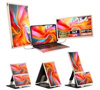 Laptop Extender 15.6-inch, 1080P FHD Portable Monitor with 120% sRGB, 235Rotation Detachable Screen, Plug & Play, Triple Screen Laptop Monitor Extender Compatible with Windows, Mac, Chrome