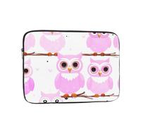 Laptop Handbag, Minimalist Style Cute Owl Print Design Lightweight Portable For Daily Commute Work, Black, 10 inch