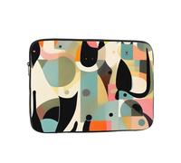 Laptop Handbag, Minimalist Style Mid-Century Modern Art Cat Print Design Lightweight Portable For Daily Commute Work, Black, 15 inch