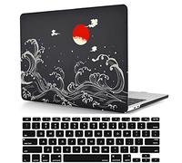 Laptop Hard Shell Case Compatible with MacBook Air 13.6 inch 2022 Release Model A2681 M2, Color Printing Plastic Protective Hard Shell Case Cover & Keyboard Cover, sun and waves